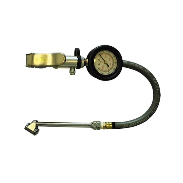 Interstate Pneumatics Heavy Duty Dial Inflator 5-160 PSI w/ 12 Inch Rubber Hose Whipend & 6 Inch Dual Foot Truck Chuck TF7137 - main